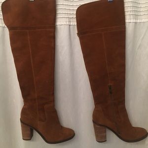 Franco Sarto over the knee Tan suede boots